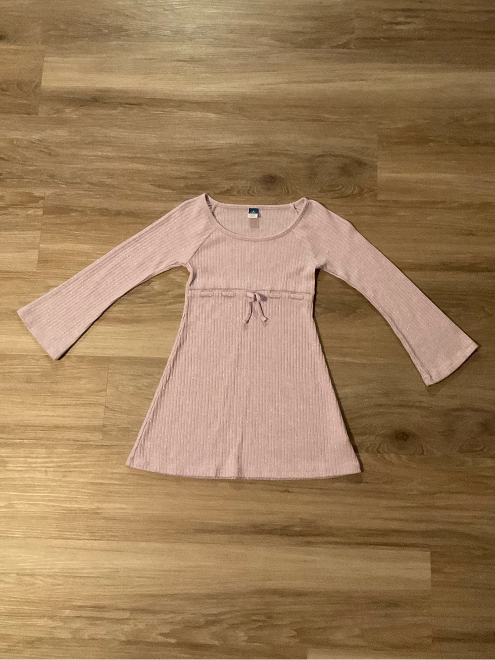 Old Navy Purple Ribbed Knit Dress with Front Tie
